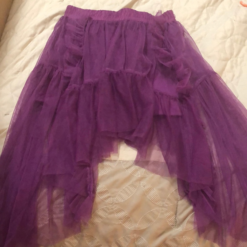 Purple tulle skirt.